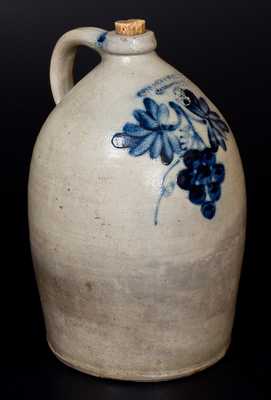 COWDEN & WILCOX / HARRISBURG, PA Stoneware Jug w/ Grapes Decoration