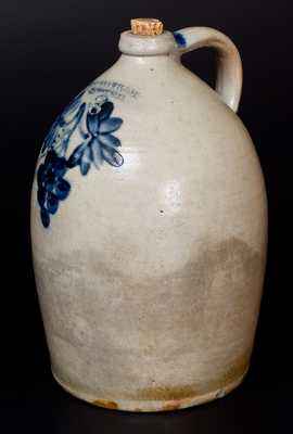 COWDEN & WILCOX / HARRISBURG, PA Stoneware Jug w/ Grapes Decoration