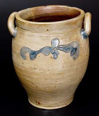 3 Gal. Manhattan Stoneware Jar w/ Incised Decoration, early 19th century