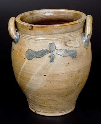 3 Gal. Manhattan Stoneware Jar w/ Incised Decoration, early 19th century