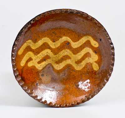 Miniature Slip-Decorated Antique Redware Plate