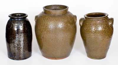 Lot of Five: Southern Alkaline-Glazed Stoneware Vessels