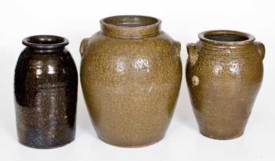 Lot of Five: Southern Alkaline-Glazed Stoneware Vessels