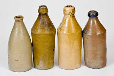 Lot of Four: Stoneware Bottles (PENTUCKET ALE, CALIFORNIA POP, SPARKLING CIDER)