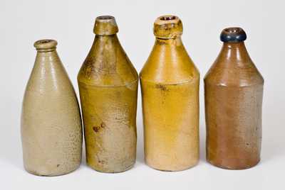 Lot of Four: Stoneware Bottles (PENTUCKET ALE, CALIFORNIA POP, SPARKLING CIDER)