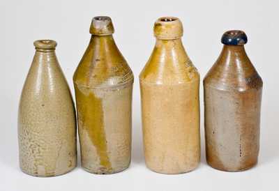 Lot of Four: Stoneware Bottles (PENTUCKET ALE, CALIFORNIA POP, SPARKLING CIDER)