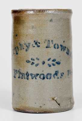 Unusual Murphy & Townsend / Flatwoods, PA (Western PA) Stoneware Canning Jar