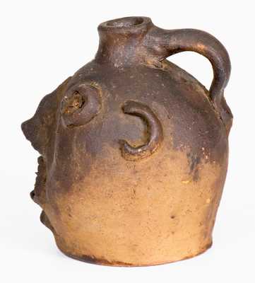 Rare Glazed Stoneware Face Jug, probably Brown Family, Atlanta, GA, c1900