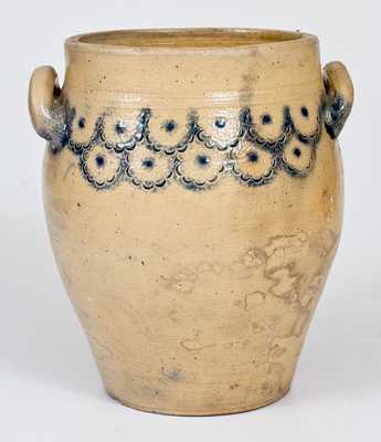 Very Fine att. Crolius (NYC) Stoneware Jar w/ Impressed and Dotted Decoration