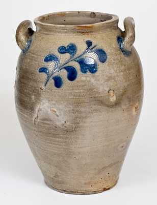 3 Gal. Manhattan Stoneware Jar with Incised Decoration, circa 1800