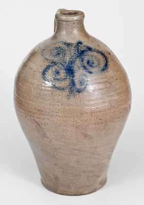 Extremely Rare Kemple Pottery, Ringoes, NJ Stoneware Jug, 18th century