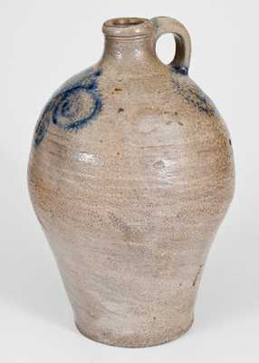 Extremely Rare Kemple Pottery, Ringoes, NJ Stoneware Jug, 18th century