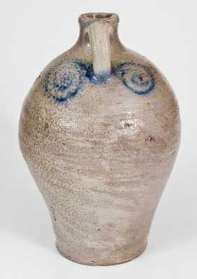 Extremely Rare Kemple Pottery, Ringoes, NJ Stoneware Jug, 18th century