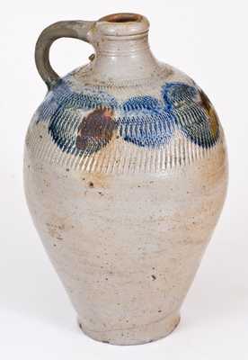 Very Unusual Manhattan Stoneware Jug with Coggled and Spotted Decoration