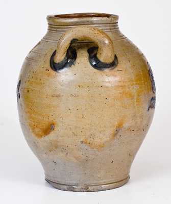 Stoneware Jug with Impressed Floral Decoration att. Jonathan Fenton, Boston, c1800