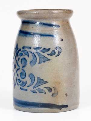Western PA Stoneware Canning Jar with Stenciled Decoration