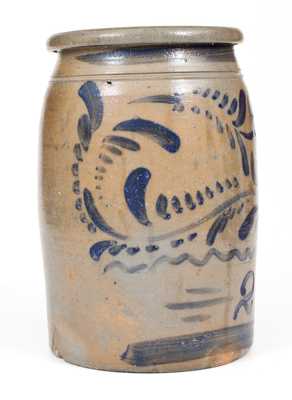 2 Gal. Western PA Stoneware Jar with Brushed Decoration
