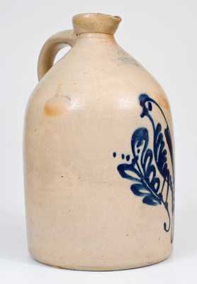 Unusual FORT EDWARD POTTERY CO. Stoneware Syrup Jug with Bird Decoration