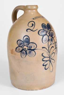 2 Gal. GEDDES, NY Stoneware Jug with Floral Decoration