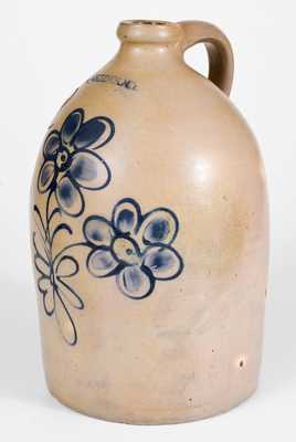 2 Gal. GEDDES, NY Stoneware Jug with Floral Decoration