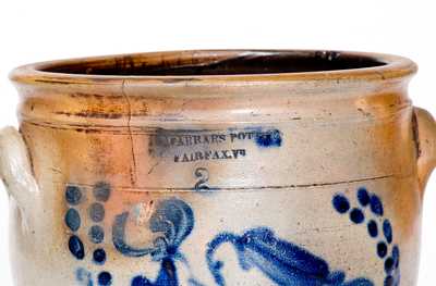Very Rare FARRARS POTTERY / FAIRFAX, VT Stoneware Jar