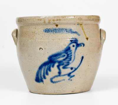 1 Gal. WHITES UTICA Stoneware Jar with Bird Decoration