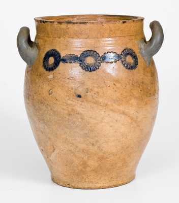 Att. Clarkson Crolius Stoneware Jar with Impressed Decoration, Manhattan, early 19th century