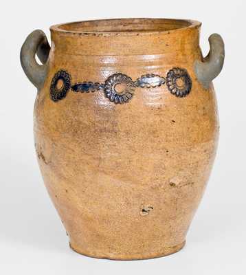 Att. Clarkson Crolius Stoneware Jar with Impressed Decoration, Manhattan, early 19th century