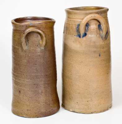 Lot of Two: Connecticut Stoneware Churns incl. Signed GOODWIN & WEBSTER Example