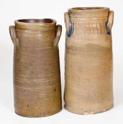 Lot of Two: Connecticut Stoneware Churns incl. Signed GOODWIN & WEBSTER Example