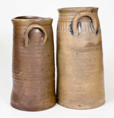 Lot of Two: Connecticut Stoneware Churns incl. Signed GOODWIN & WEBSTER Example