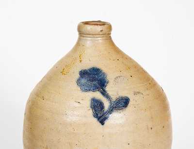 2 Gal. Stoneware Jug with Impressed Floral Decoration, probably Massachusetts