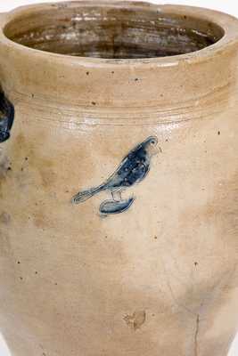 Probably Connecticut Stoneware Jar with Incised Bird and Fish Decoration