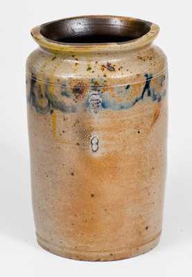 Attrib. Clarkson Crolius Stoneware Jar with Brushed Decoration, Manhattan, early 19th century