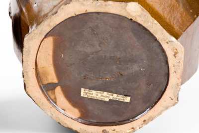 Rare Molded Stoneware Pitchers: J. T. WINSLOW / PORTLAND, S. RISLEY / NORWICH