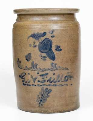 G.N. Fulton, Alleghany County, VA Stoneware Jar w/ Cobalt Decoration