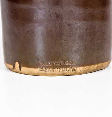 Scarce FR. LEITZINGER / CLEARFIELD, PA Albany-Glazed Stoneware Canning Jar