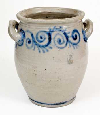 Outstanding 18th Century Abraham Mead, Greenwich, CT Stoneware Jar