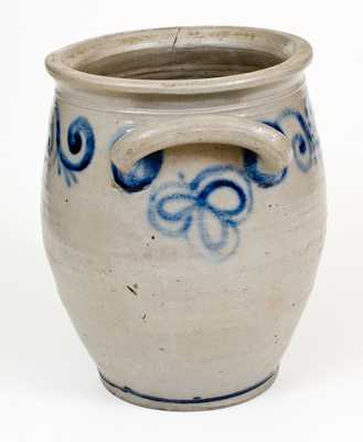 Outstanding 18th Century Abraham Mead, Greenwich, CT Stoneware Jar