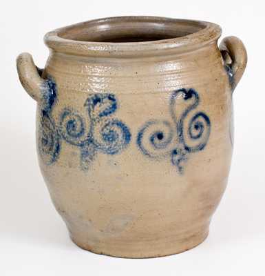 Very Fine att. Abraham Mead, Greenwich, CT Stoneware Jar, late 18th century