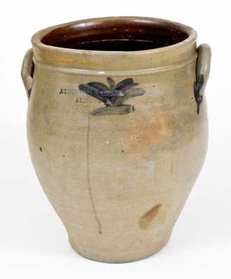 Rare ATHERTON & TRICE / ALBANY Stoneware Jar, circa 1820-1826