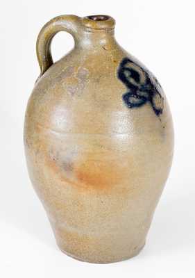 Very Unusual PAUL CUSHMAN (Albany, NY) Stoneware Jug with Cobalt Decoration