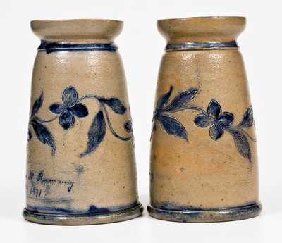 Very Important Pair of Stoneware Vases made by Henry Remmey, Jr. for his wife, Catherine