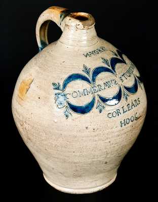 Exceedingly Rare and Fine Thomas Commeraw Stoneware Jug, African-American New York Potter