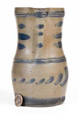 Half-Gallon Western PA Stoneware Pitcher w/ Freehand Cobalt Decoration