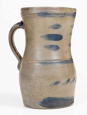 Half-Gallon Western PA Stoneware Pitcher w/ Freehand Cobalt Decoration
