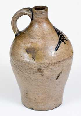 Exceedingly Rare probably Adam States (mid 18th century) Stoneware Jug w/ Bird Design