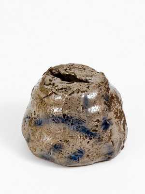 Extremely Rare Western PA Stoneware Bank Made by a Child, c1875