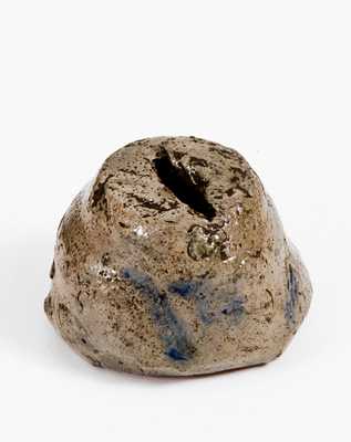 Extremely Rare Western PA Stoneware Bank Made by a Child, c1875