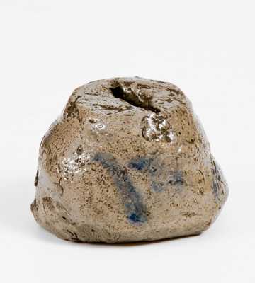 Extremely Rare Western PA Stoneware Bank Made by a Child, c1875